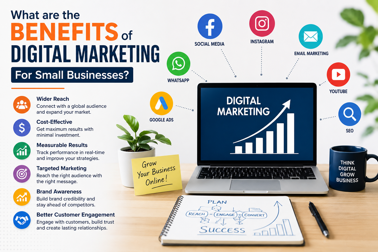 What are the benefits of digital marketing For Small Businesses?
